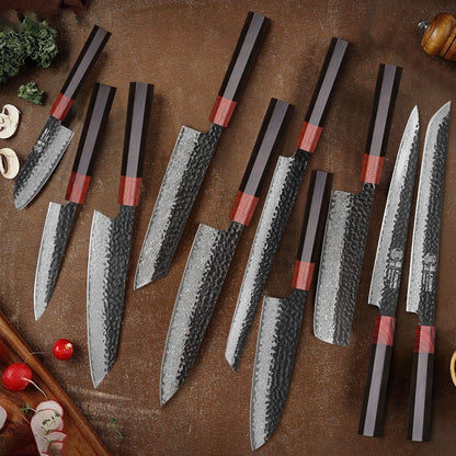F.YOUNG Faca Japonesa de Chef Aço Damasco Profissional Facas de Cozinha Utilitário Sashimi Fatiar Carne Utensílios de Cozinha Forjados à Mão