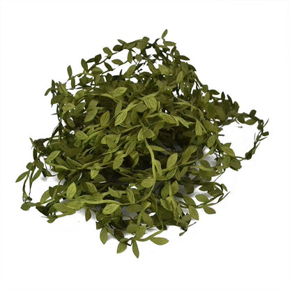 10/20M Silk Leaf-Shaped Handmake Artificial Green Leaves Faux Vines Bathroom Decorative Diy Wreath Accessories Home Decoreation