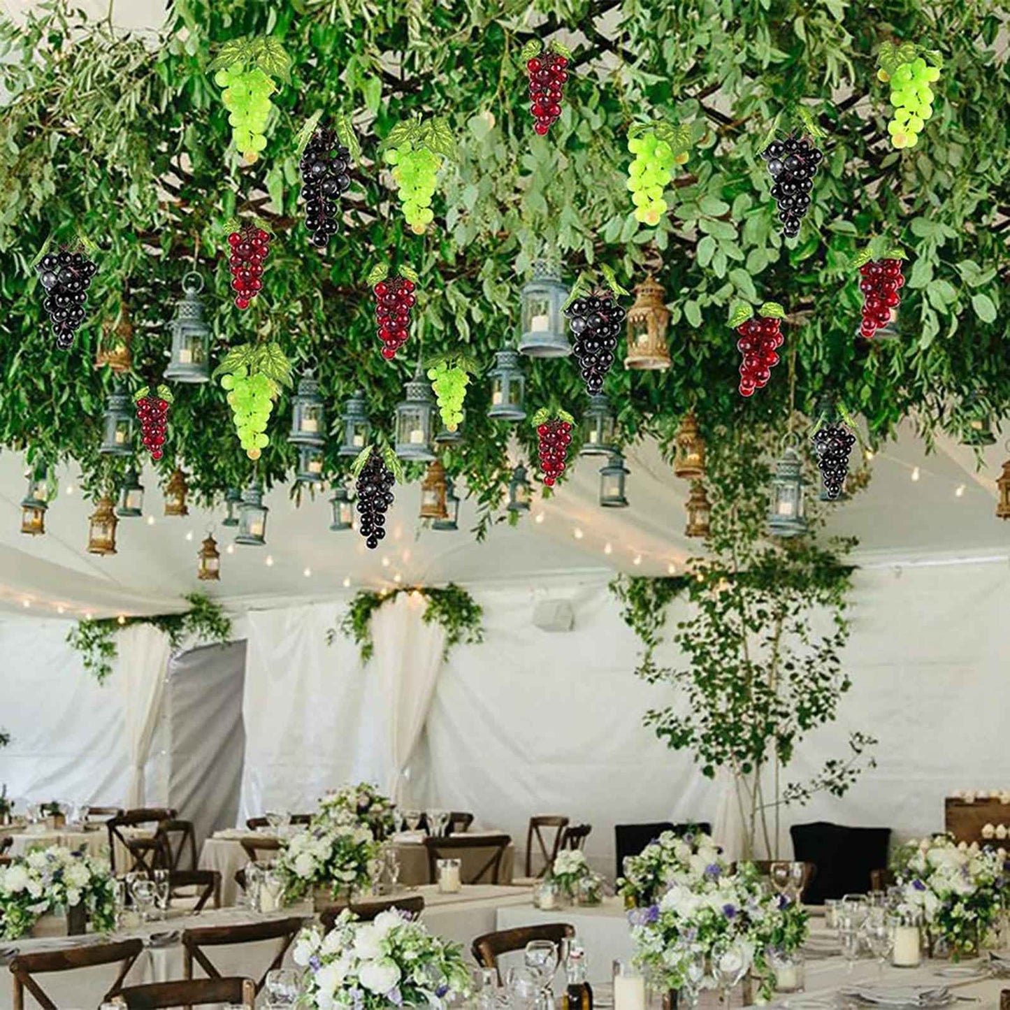 Realistic Artificial Grapes Table Decoration of Realistic Fake Grape Natural Fake Grape Bundles Party Home Wedding Decoration
