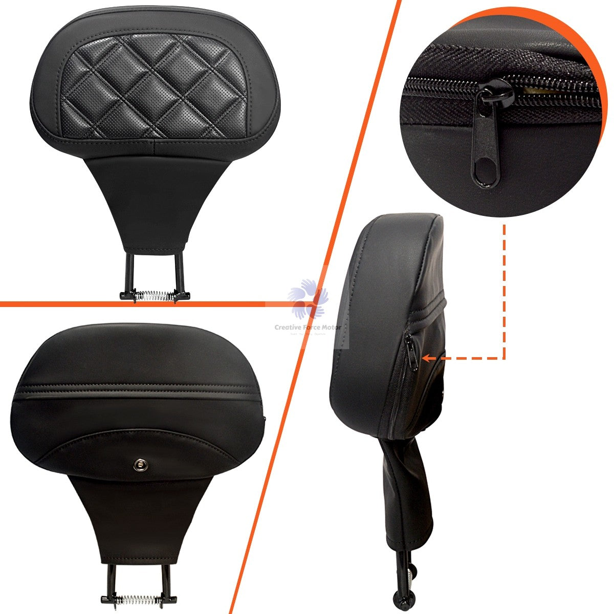 Encosto do Banco Dianteiro do Piloto de Motocicleta Ajustável para Harley Davidson Touring Road King Street Electra Glide 2009-2025