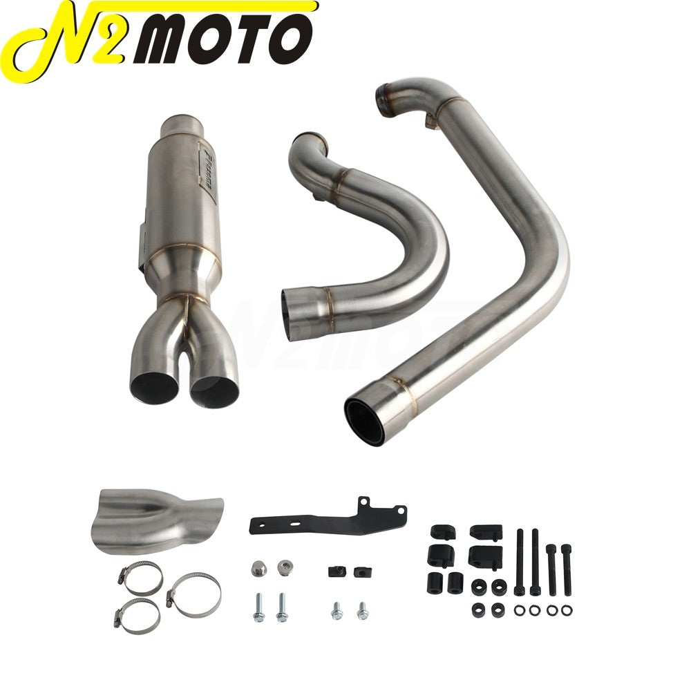 Motorcycle 2-into-1 Exhaust Muffler System For Harley Touring Electra Glide FLHTI FLHTK FLHTPI FLHTKL FLHTCUI FLHTKSE 2017-2025