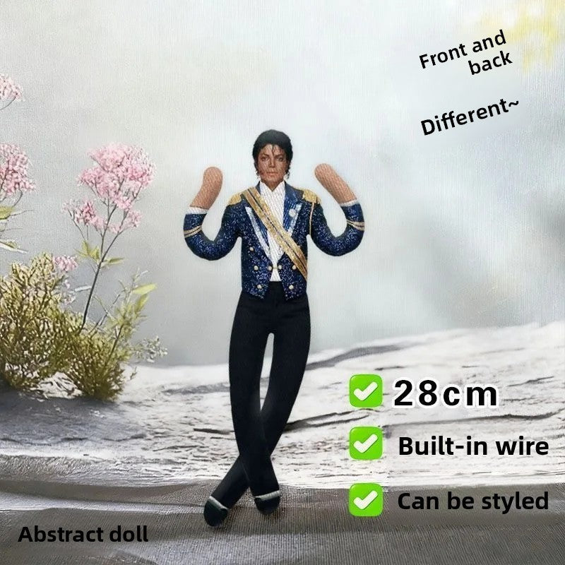 New Style  Michael Jackson Cosplay Prop Doll Plush Stuffed Figure Dolls Room Decoration Abstract Joint Mobility Props Gift