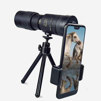 Telescópio Monocular para Uso Externo de Alta Definição, Grande Ampliação, Portátil, Dobrável e com Ampliação Variável 10-300X40