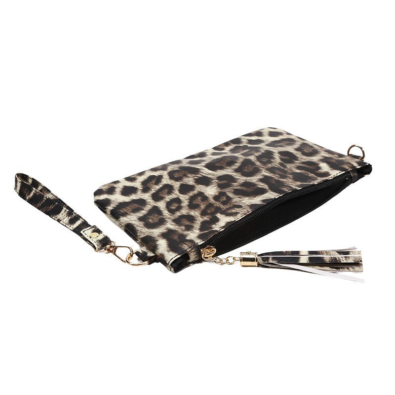 Women Handbag Clutch Leopard Print Cow Print Small Bag Purse Party Large Capacity Envelope Wristlet Bag PU Briefcase