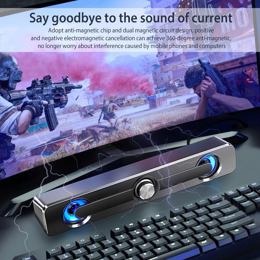 Salange PC Sound Bar Bluetooth USB Wired Speakers Bar Stereo Speaker for Projector PC Laptop Phone Computer 3.5mm Aux Speaker
