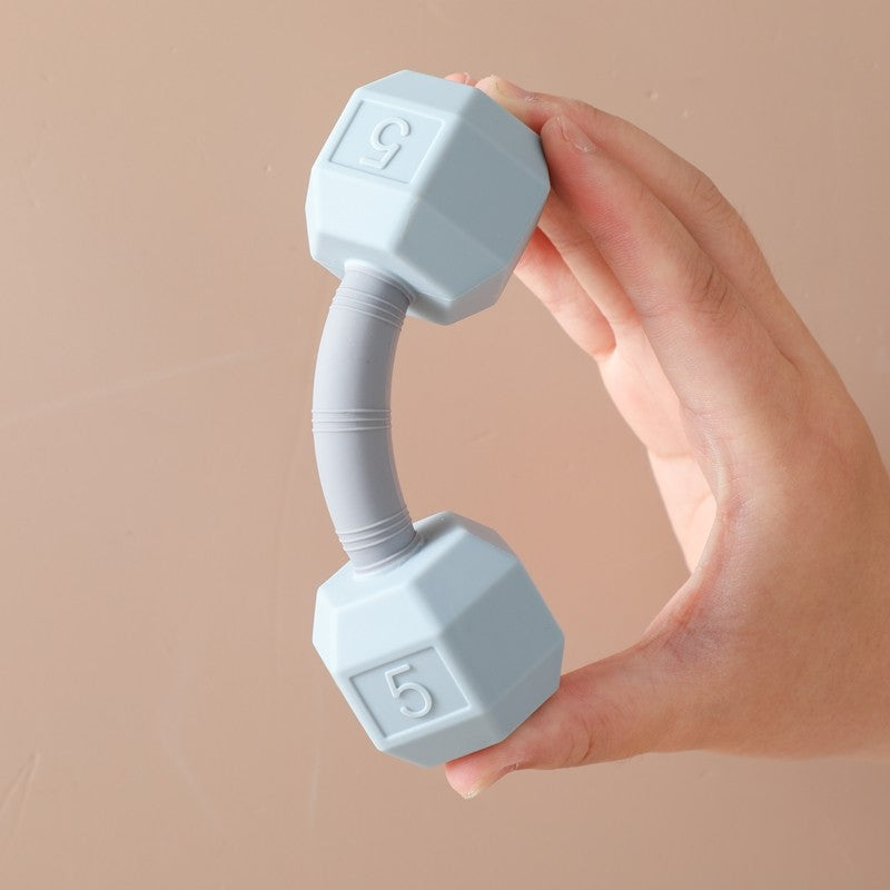 Baby Silicone Teething Cartoon Dumbbell Rattle Toy Babies' Sensory Cognitive Toys Move The Music Bell Baby Crib Toys Baby Gifts