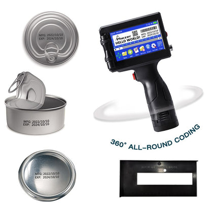 Phezer P15 12.7mm Label Printer QR Bar Batch Code Date Number Logo Expiry Date Handheld Inkjet Printer 28 Languages Portable