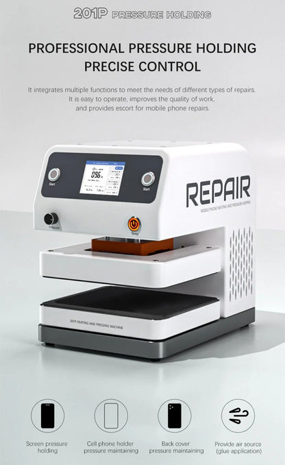 TBK-201P Intelligent Compression Machine Intelligent Pressure Hold Machine For Phone Cellphone Screen Repair Built-in Air Pump