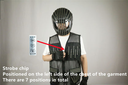 LED Robot Suit Stage Dance Costumes, Light Up Jacket, Strobe Luminous Clothing, Christmas and Halloween Party