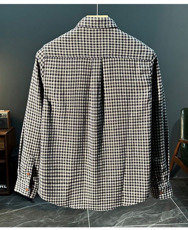Retro Trendy Plaid Long Sleeve Shirt Autumn and Winter Fashion Jacket Versatile Casual Shirt 2025 New Loose Men's Clothing