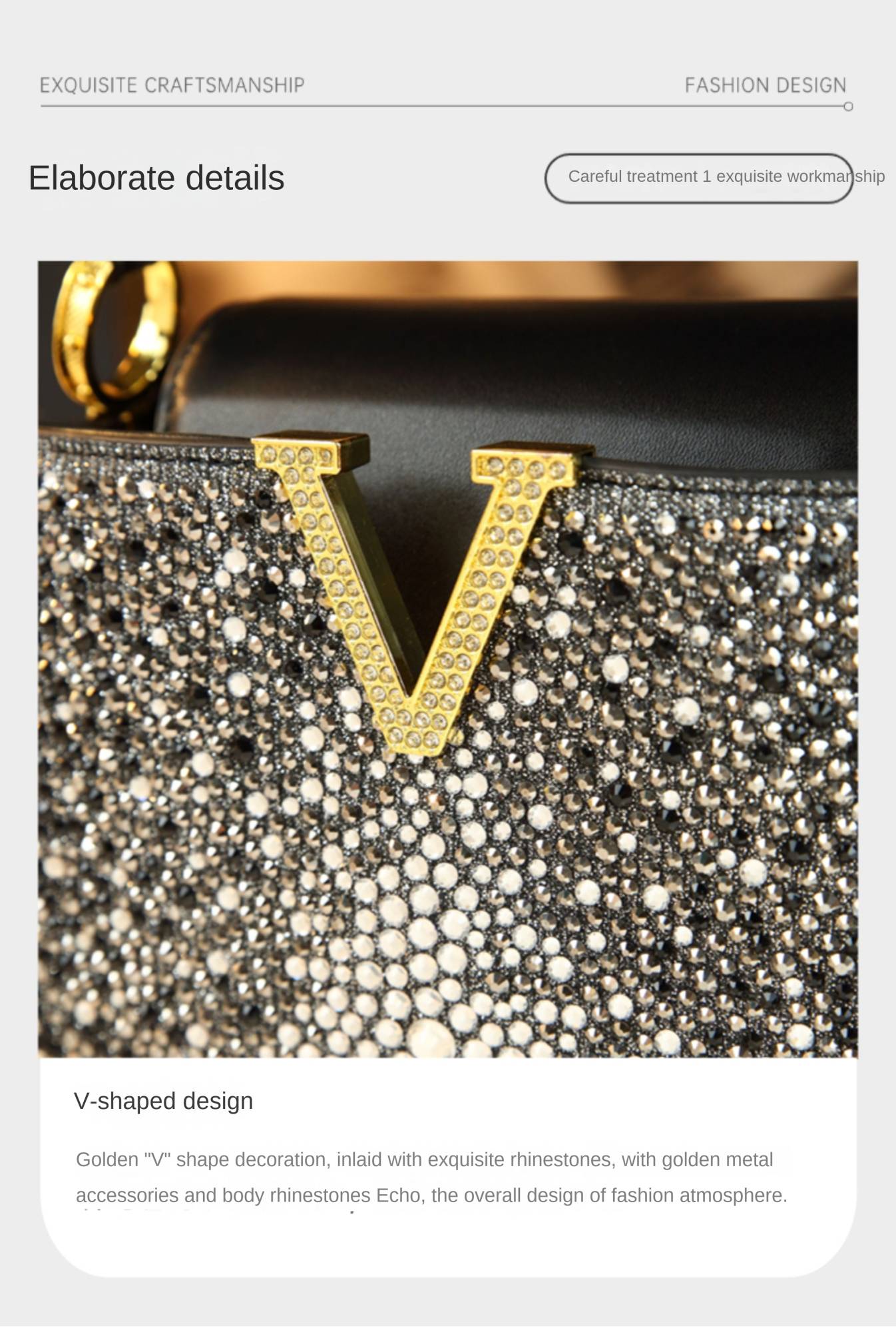 Luxury Fashion Diamonds Women's Handbags 2025 New V Letter Small Shoulder Crossbody Bag Genuine Leather Messenger Shell Bags