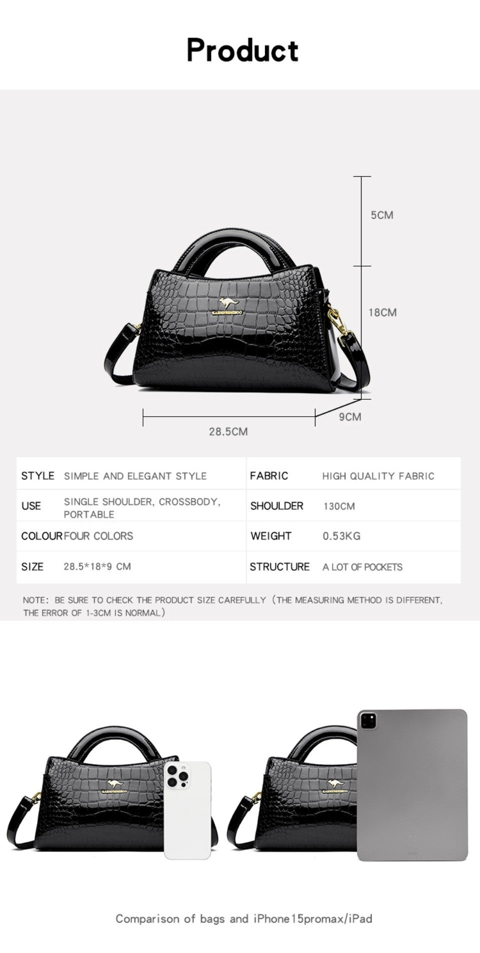 KAIDIFEINIROO Kangaroo Brand Alligator Pu Leather Shoulder Crossbody Bag Clutch Hand Bags for Mother Small Women Handbags New
