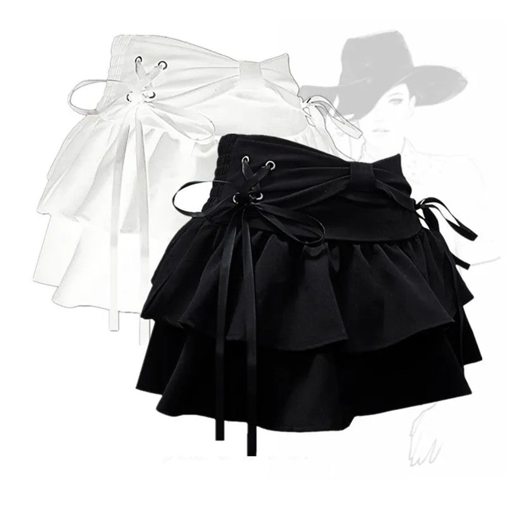 New Fashion Women Hot Girl Sweet Kawaii Bow Vintage Y2k Clothes American Streetw