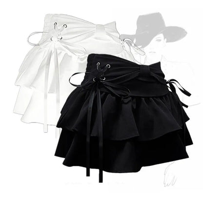 New Fashion Women Hot Girl Sweet Kawaii Bow Vintage Y2k Clothes American Streetw