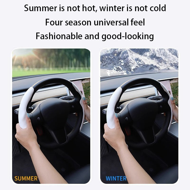 For Tesla Model Y Juniper 2025+ Steering Wheel Cover All Season Universal Deer Suede Sports Steering Wheel Cover