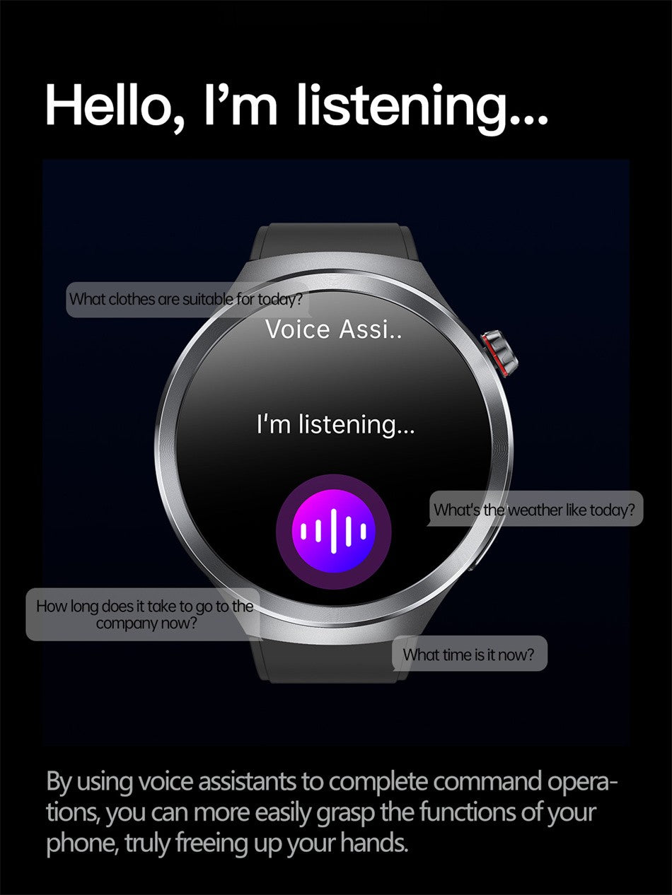 Relógio Inteligente Smartwatch Masculino 2026 Health Tracker com Safira e Medição de Ácido Úrico, Gordura Sanguínea, Pressão Arterial e ECG+PPG com Análise Corporal