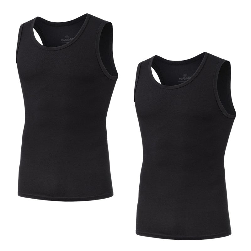 2Pcs/Pack Men's Tank Top Sleeveless Gym T-Shirt Man Vest Solid Color Compression Undershirts Men Tops High-Quality Bamboo Fiber