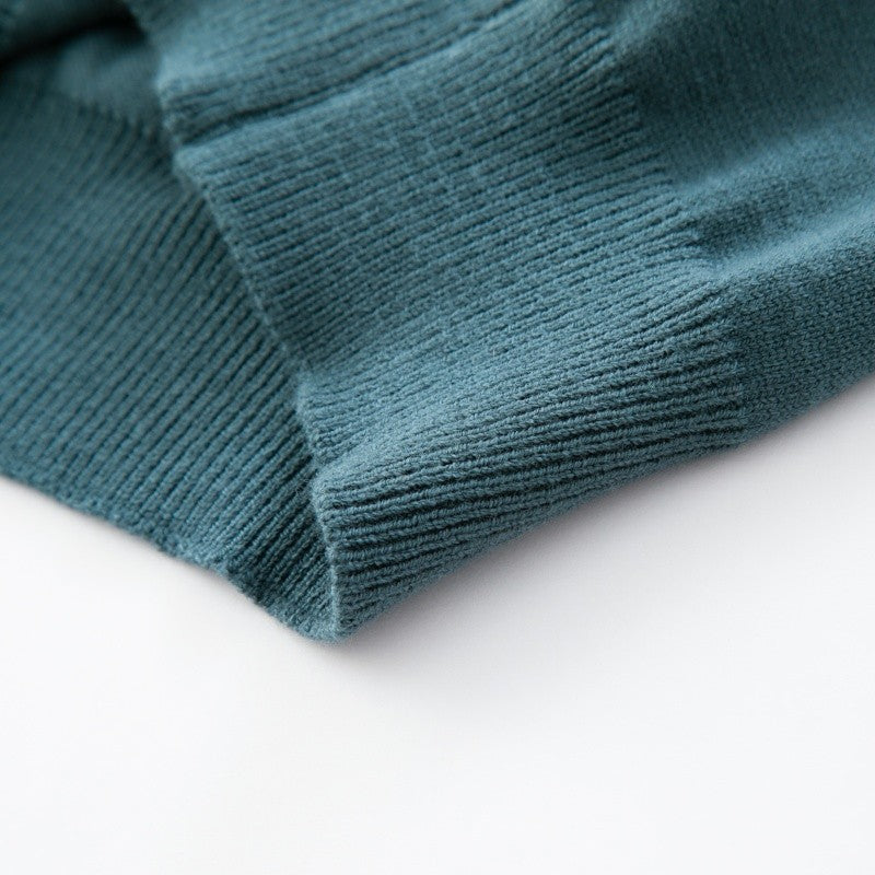 Hot Selling Original Quality Men's Knitted Sweater Striped Sleeves Cartoon Print O-Neck Pullover Autumn Winter Casual Menswear