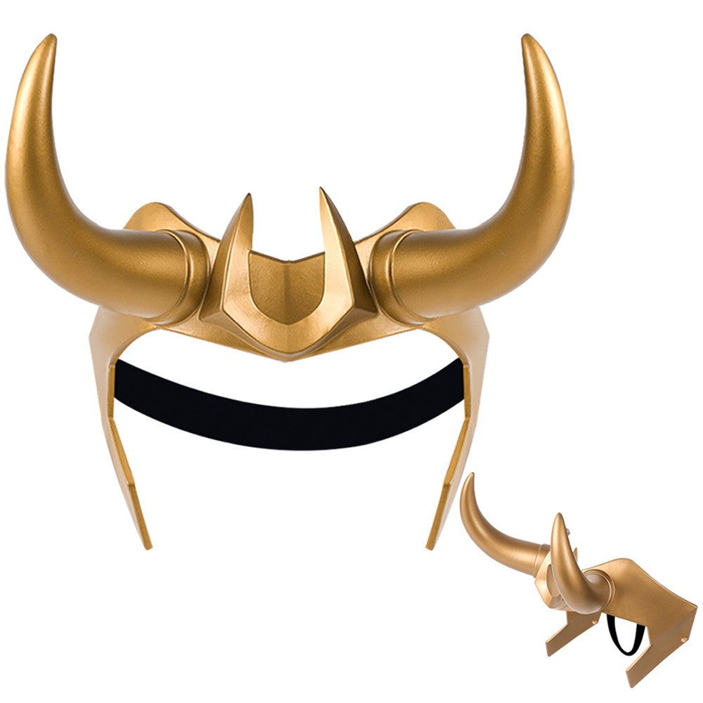 Ragnarok Loki Helmet Horns Latex Crown Mask Halloween Cosplay Costume Props for Adult Men Women Anime