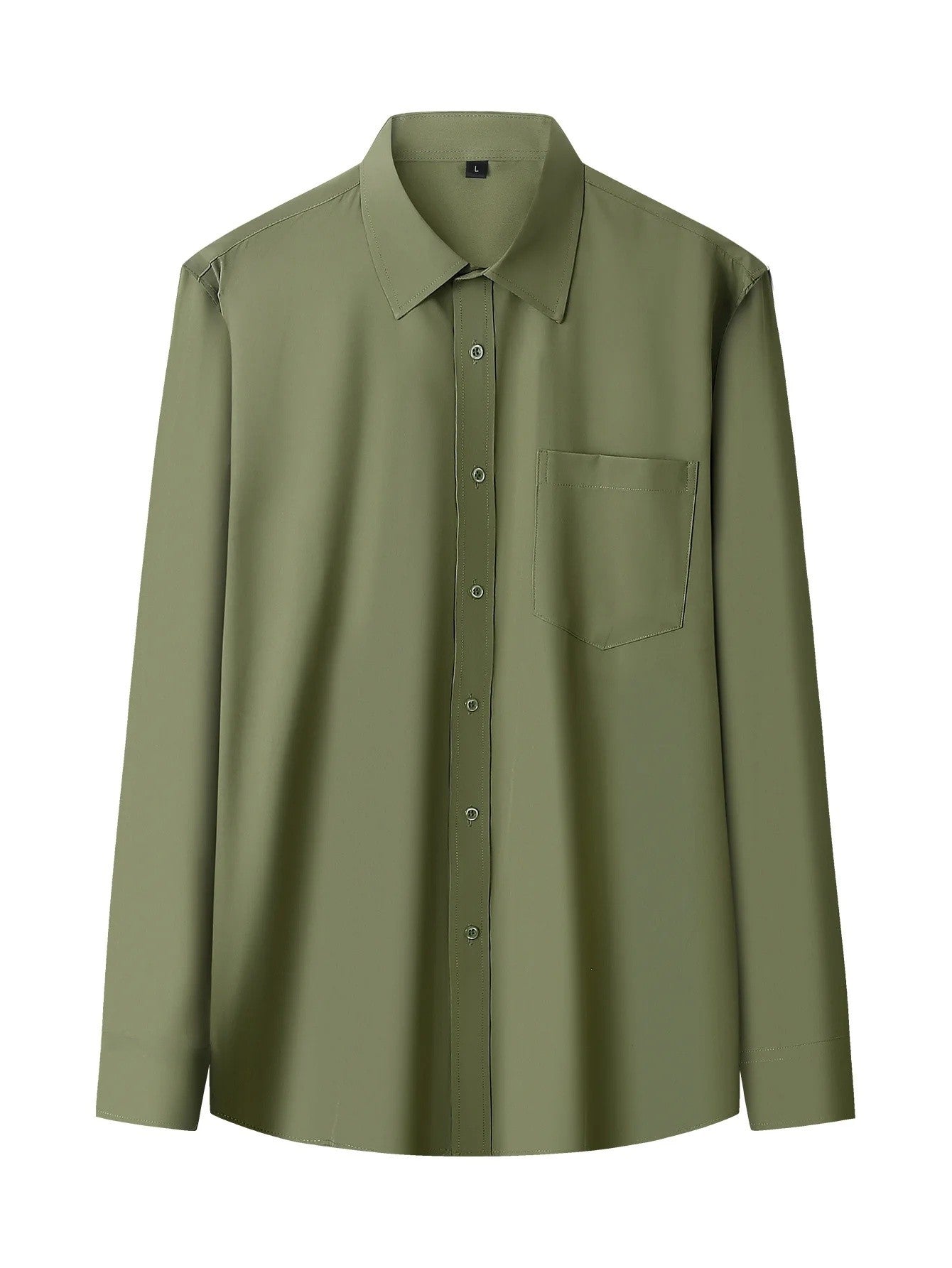 Iron-Free Long Sleeve Silk Smooth Drapey Wedding Shirt for Men Summer Business Formal Wine Red Large Size Men's Clothing