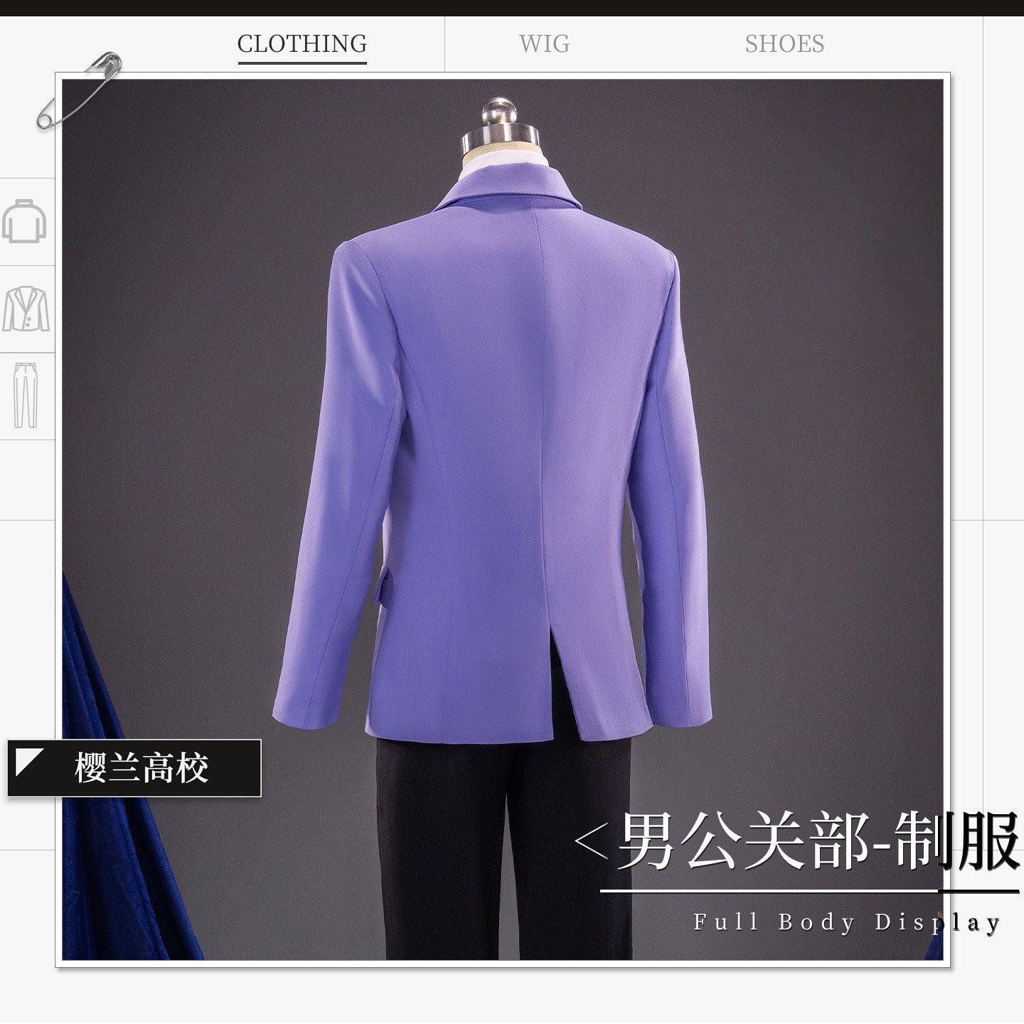 Ouran High School Host Club Haruhi Fujioka Cosplay Costume DK Uniform Purple Suit Anime Roleplay Men Women Full Set