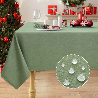 Homaxy Restuarant Rectangle Linen Tablecloths Waterproof Wipeable Fabric Table cloths Kitchen Dining Dirt-Repellent Table Covers