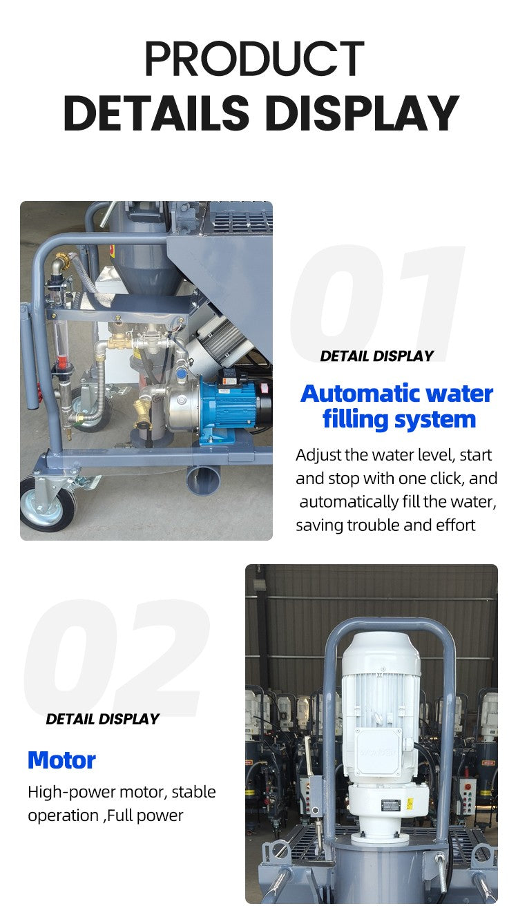 High Capacity Mortar Spraying Machine Electric for Large Area Wall Plaster Cement Efficient Rendering Pump