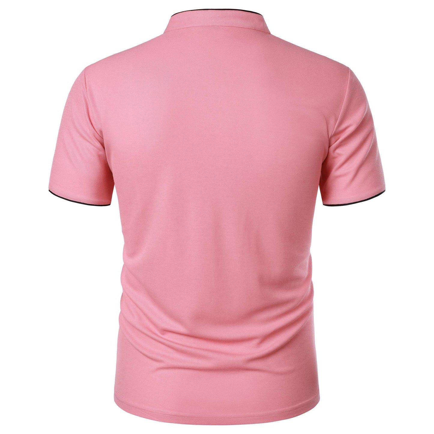 Men's short-sleeved stand-up collar top casual fashion daily solid color short-sleeved stand-up collar T-shirt casual top