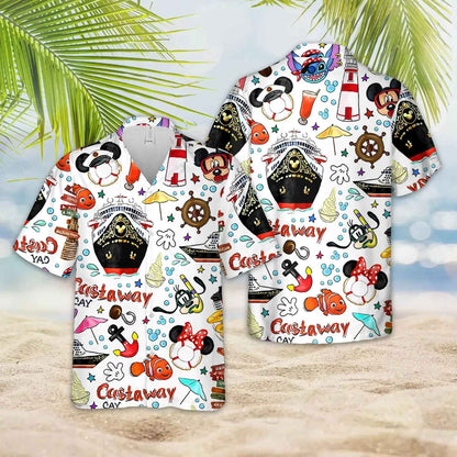 Camisa Hawaiana Con Estampado De Disney Cruise Para Hombre Y mujer, Camisa De Manga Corta Con botones, Camisa Hawaiana De Mickey