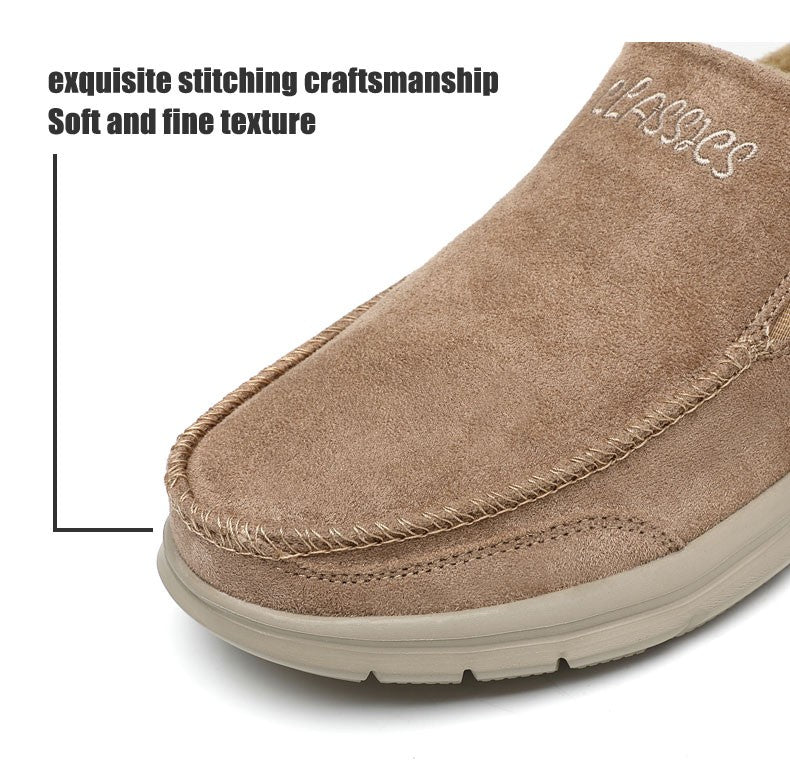 Fashionable Warm Winter Loafers Comfortable Walking Shoes Soft Lightweight Gift for Dad Suitable for Middle-Aged And Elderly Men