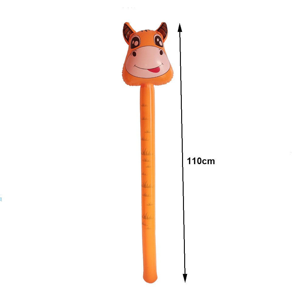 1/3/5pcs Inflatable Animal Theme Horsehead Stick Cowboy Giraffe Elephant Unicorn Cartoon Animal Baby Birthday Party Supplies