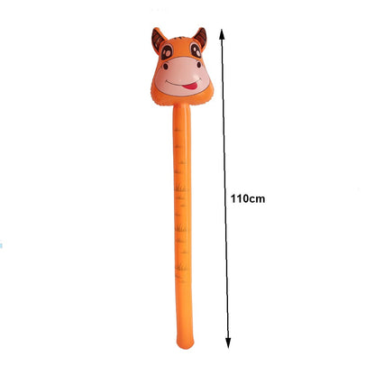 1/3/5pcs Inflatable Animal Theme Horsehead Stick Cowboy Giraffe Elephant Unicorn Cartoon Animal Baby Birthday Party Supplies