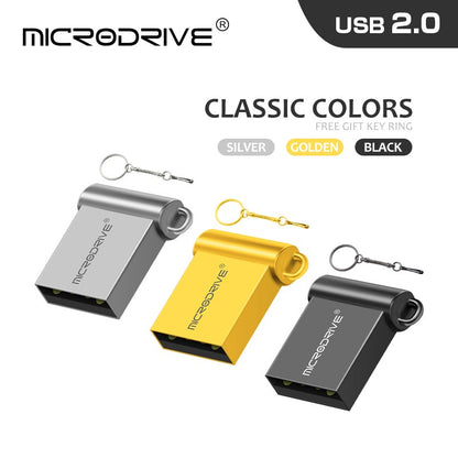Mini PenDrive de metal Super Rápido 4GB 8GB 32GB USB Flash Drive cle usb Stick 64gb 128GB memória flash USB com chaveiro