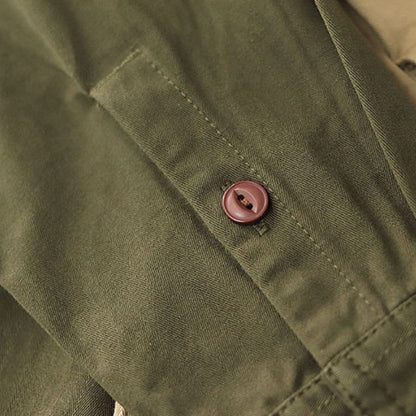 Gmiixder Men Cargo Long Sleeve Shirt Spring Autumn Hip Hop Jacket American Casual Retro Green Tough Man Workwear Shirt