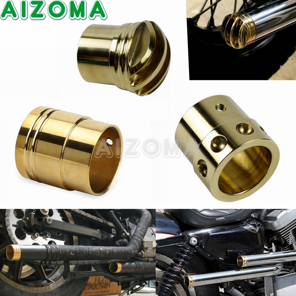 Universal 1-3/4" or 1.75" 2" 2.25" 2.5" Brass Exhaust Tips For Harley Chopper Bobber Sportster 883 1200 Muffler Pipe Plug Tube