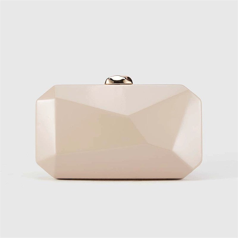 Fashion Clutch Bags for Women Glossy PU Evening Purse Burgundy Geometric Shape Female Handbag Special Valentine's Day Gift