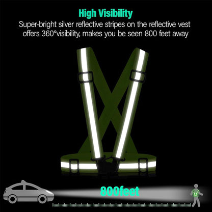 1Pcs Night Running Vest High Visibility Reflective, Breathable Adjustable Safety Vest for Jogging Cycling Walking Hiking