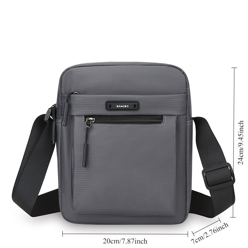 Men's Multifunctional Shoulder Bag Water-Resistant Briefcase Durable Oxford Cloth Business Tote with Multiple Compartments