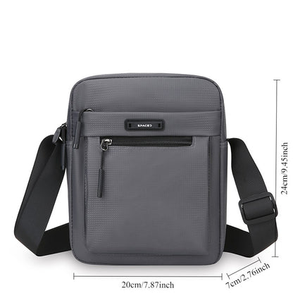 Men's Multifunctional Shoulder Bag Water-Resistant Briefcase Durable Oxford Cloth Business Tote with Multiple Compartments