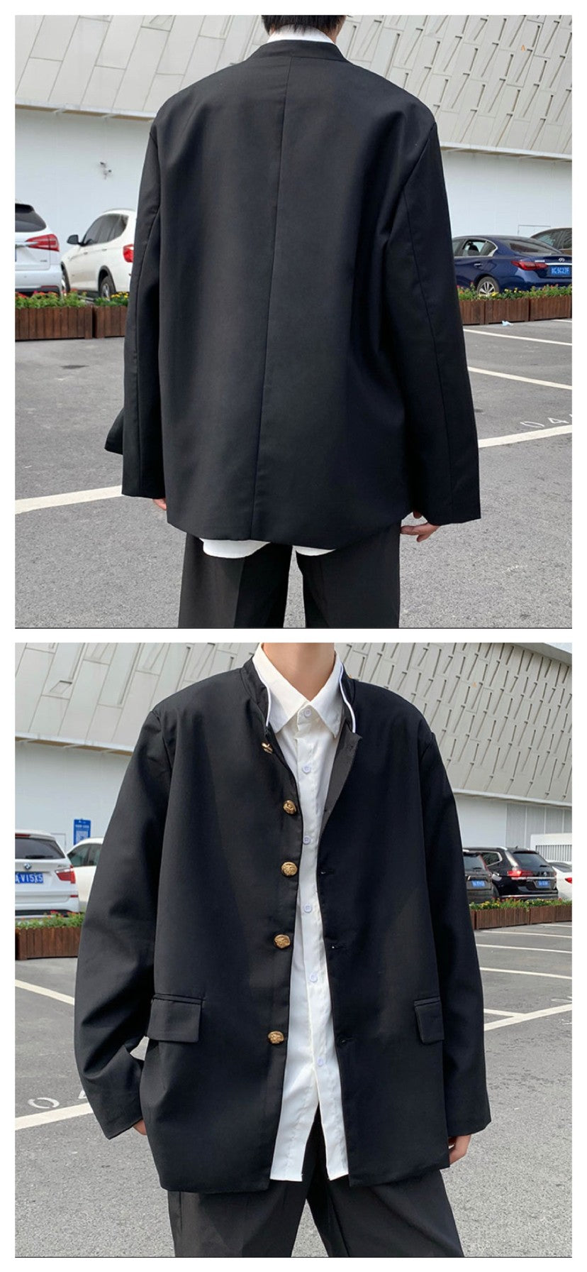Japan Style School Uniform Jacket Stand Collar Men Women Tunic Suit Jacket DK Costume Black Coat With Nameplate High Version