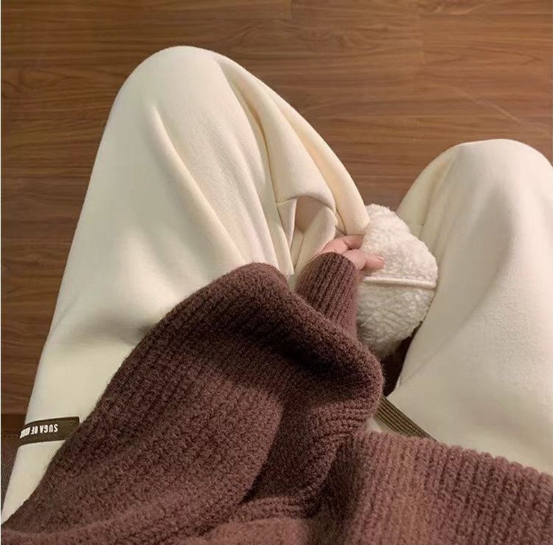 Fleece Sweatpants Women Winter Warm Casual Harem Pants Korean Fashion All Match Loose Thick Warm Trousers Female Autumn New