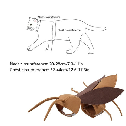 Roupa Engraçada de Barata para Animais de Estimação Fantasia de Cosplay de Gato Roupas de Barata para Filhotes Acessórios de Festa de Halloween