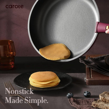 Conjunto de Panelas e Frigideiras 21 Peças, Conjunto de Utensílios de Cozinha Antiaderente com Alça Destacável, Conjunto de Utensílios de Cozinha Antiaderente com Alça Removível para Indução