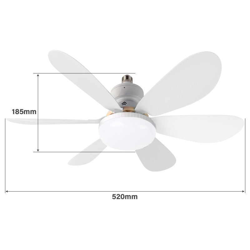 LED 40W ceiling fan light E27 with remote control for dimming, suitable for living room, study, household use, 85-265V bulb