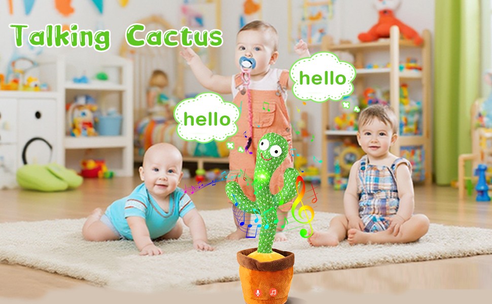 Talking, Recording ,Dancing Cactus Toys, Children's Electronic Plush Cactus Toys, 120 Songs, Children's Birthday Gifts