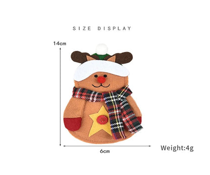 1/3pc Christmas Cutlery Set XMAS Elder Snowman Elk Doll Knife Fork Cutlery Set Cloth Art Knife And Fork Set Decoration For XMAS