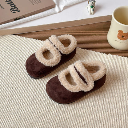 Children's Cotton Shoes 1-18 Years Old Beige Padded Thickened Boys Girls Walking Shoes Brown Soft Bottom Non-slip Kids Fur Shoes