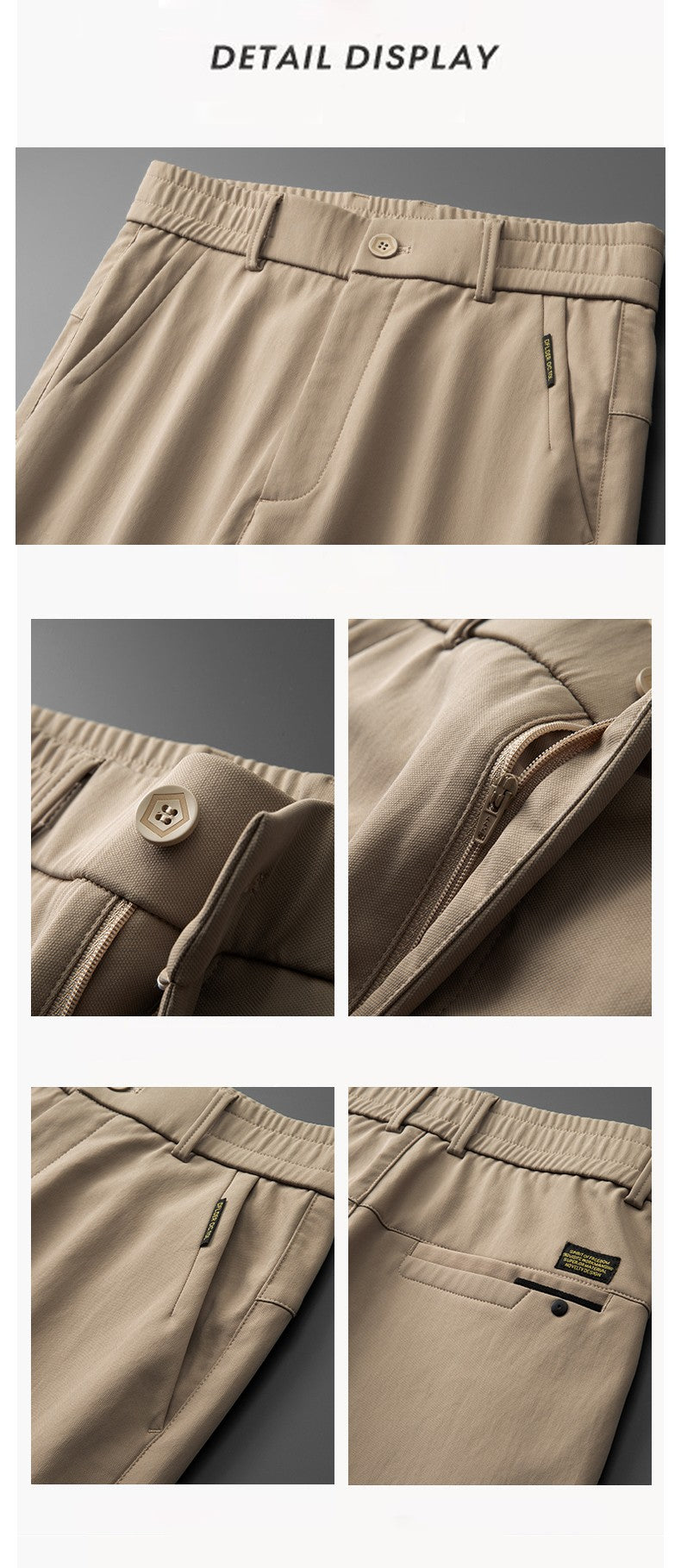 New Casual Pants Men Straight Fit Stretch Autumn Chino Trousers Male Formal Work Business Dress Khaki Fashion Spring Pants