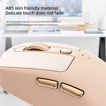 FREEWOLF A3 Wireless Silent Mouse ABS Pink Skin Not Fade Bluetooth Dual Mode Power Linght,5-Speed DPI,PAW3212 Chip Silent Design