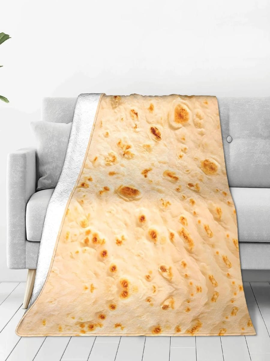 Funny Food Round Burritos Tortilla Plush Blanket Soft Throws for Couch Chair Sofa Bed Flannel Bedding Quality